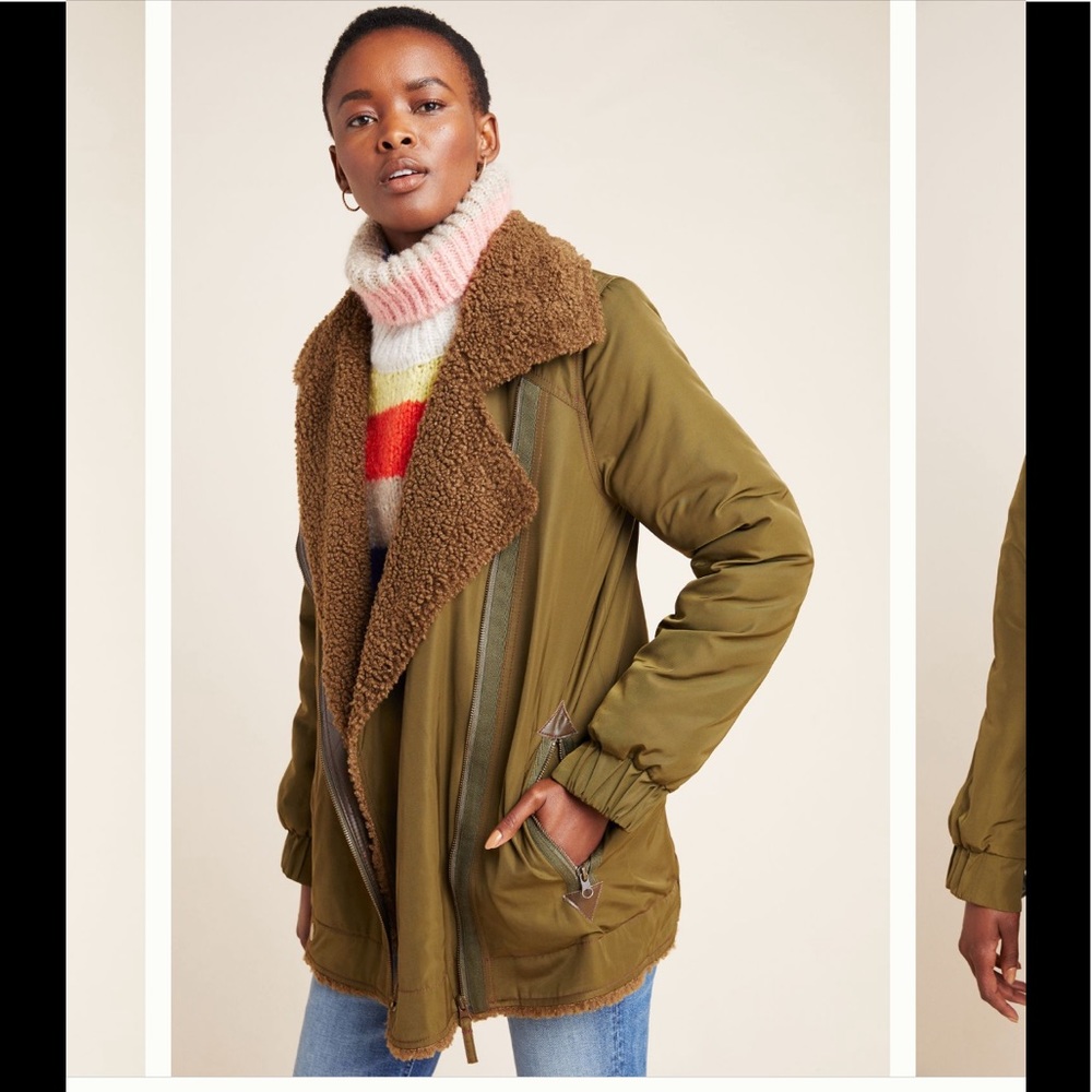 NWT Anthropologie Sherpa lined parka jacket - Picture 3 of 5
